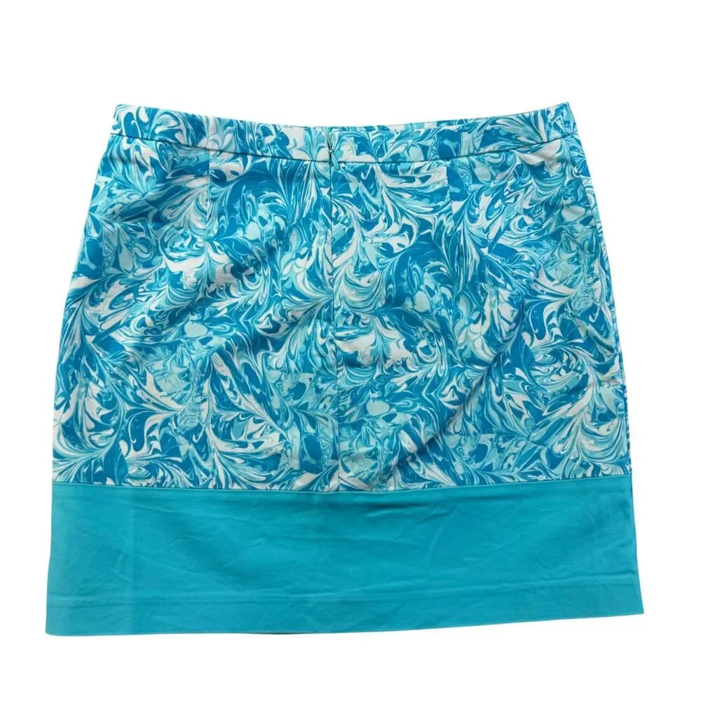 Michael Kors Skirt Women's 6 Blue Mini LOT of 2 Cotton Blend Back Zip Lined Cute